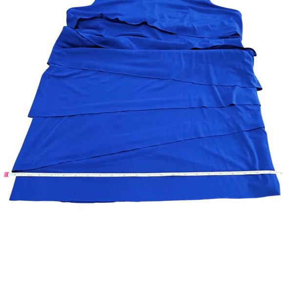 Chico's Dress Size 2 L Blue Layered Sleeveless Dress Flappers Style Royal Blue - Picture 14 of 16